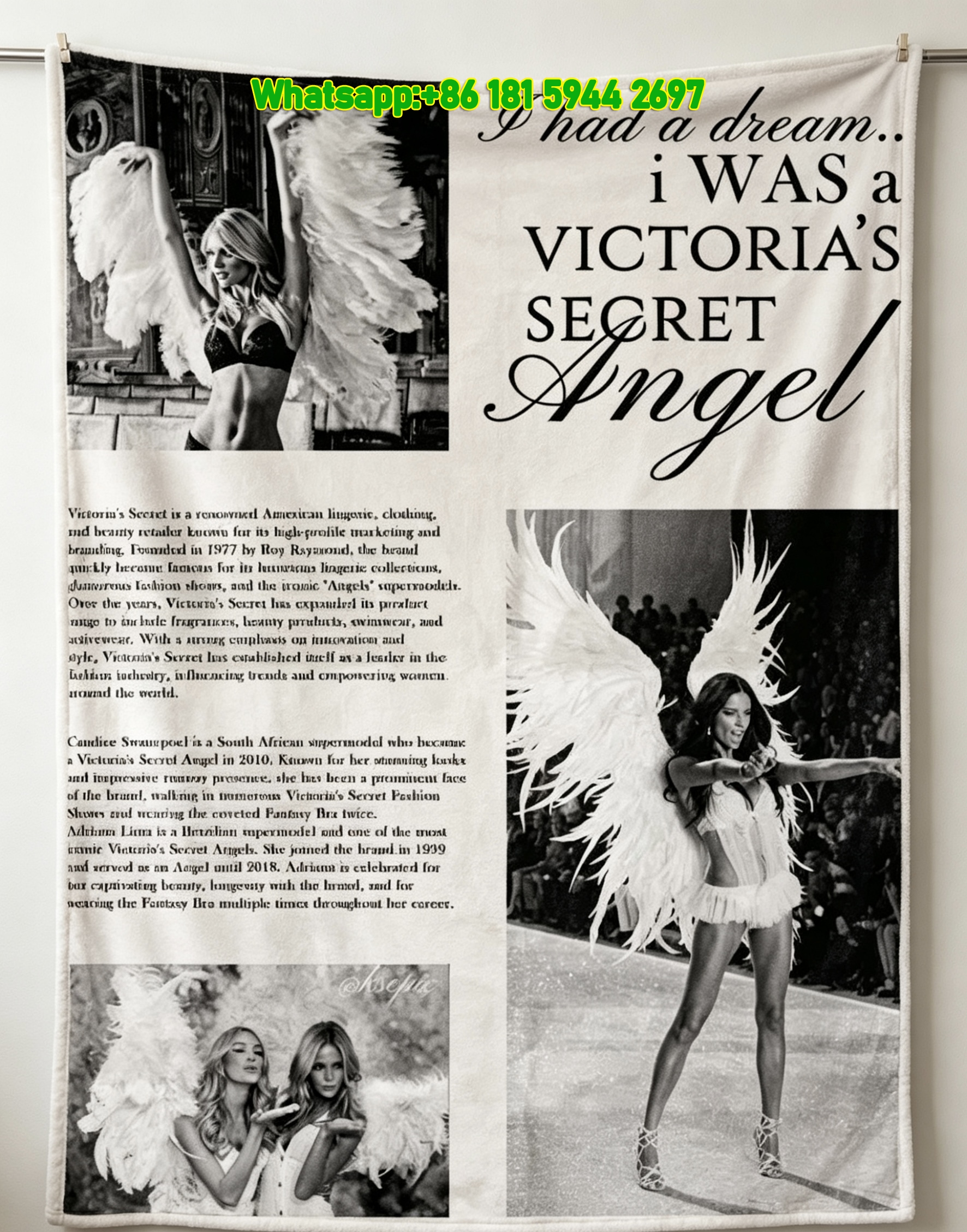 Victoria Secret Angel Flannel Sofa Throw Blanket V180